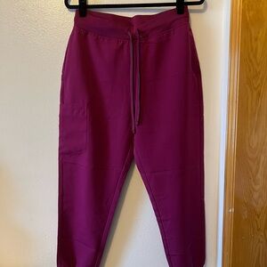 Mandala Scrubs, Women's, Burgundy, High Waisted Jogggers